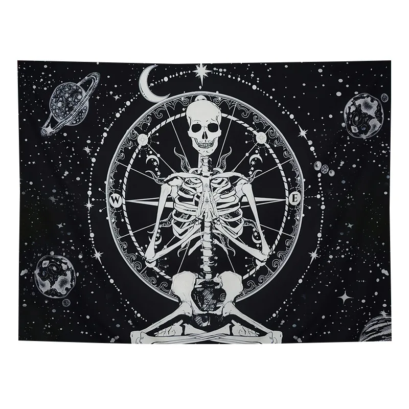 

Horror Skull Tapestry Tarot Card Star Printing Tapestry Wall Hanging Living Room Bedroom Background Decoration Hanging Cloth
