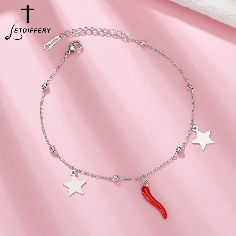 Letdiffery винтажные красные Chars Chili Stars женские браслеты никогда не выцветают из