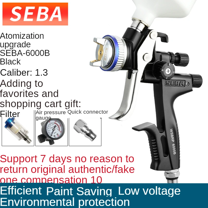 

SEBA Spray Gun 1.3mm Stainless Steel Nozzle Air Spray Gun /Water-Based Paint /Varnish Paint Sprayer /Paint Spray Gun/Air Tools