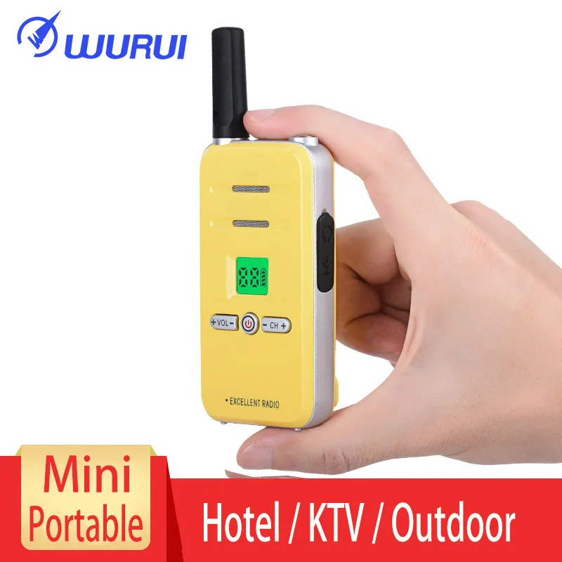 Yellow 2 шт. портативная рация uhf с дальним диапазоном двухстороннее радио Wurui Q7 рация профессиональная Портативная радиостанция 10 км - Цвет: Yellow