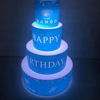 customized logo night club lounge party vip happy birthday custom wrapped led cake bottle presenter