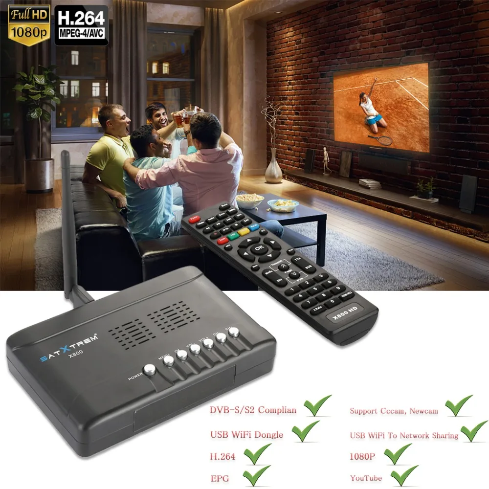 SATXTREM X800 HD DVB-S2 Satelite рецептор цифровой ТВ спутниковый ресивер декодер DVB S2 тв тюнер бесплатно 1 год Европа 8 нажатий