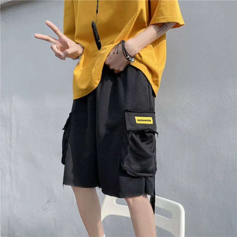 

2021 Summer Mens Joggers Sport Sportswear Tracksuit Sweatpants beach shorts Track training shorts Overalls Big pocket shorts XXL