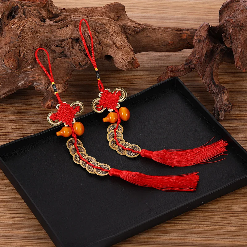 

Gourd 5 and 6 Emperors Copper Coin Pendant Real Copper Antique Five Emperors Copper Coin Chinese Wind Car Pendant car decor