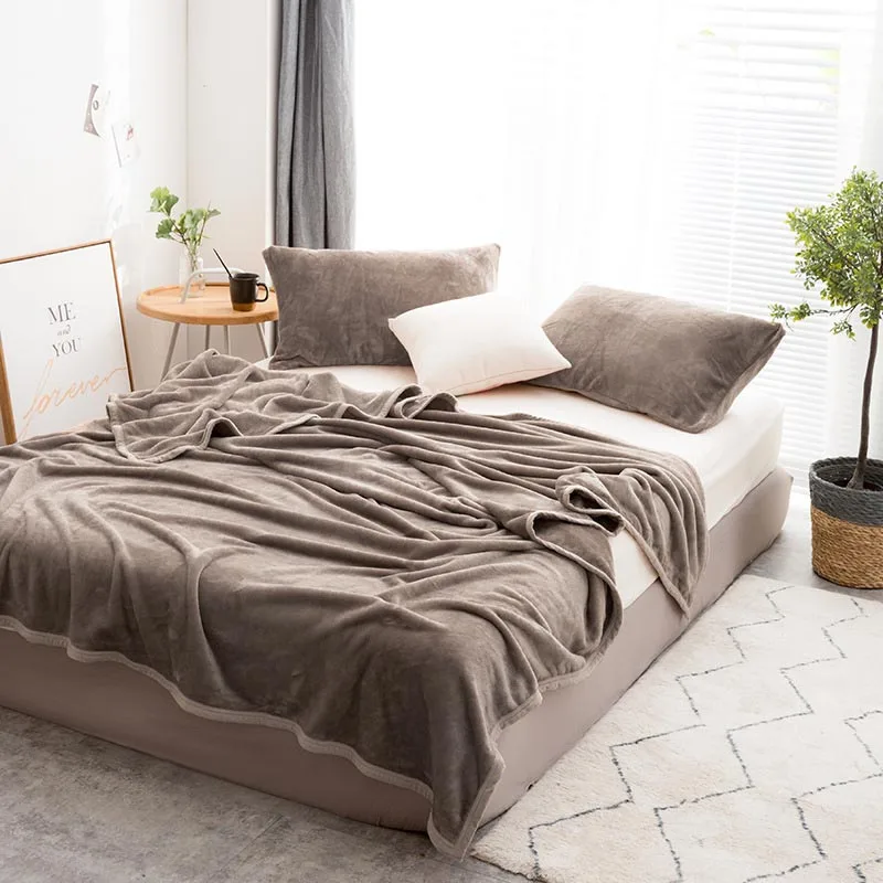 Коралловое Флисовое одеяло для кровати теплое Фланелевое покрывало на диван