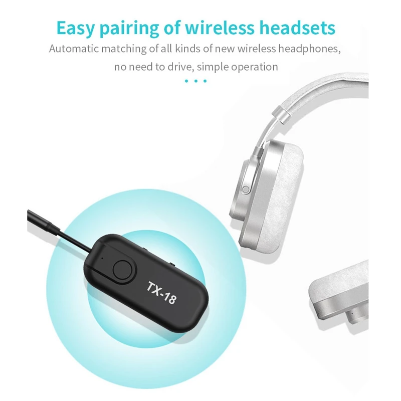 

Bluetooth 5.0 Transmitter Receiver for TV 2 in 1 Wireless o Adapter with 3.5mm Jack for Car/Home Stereo System