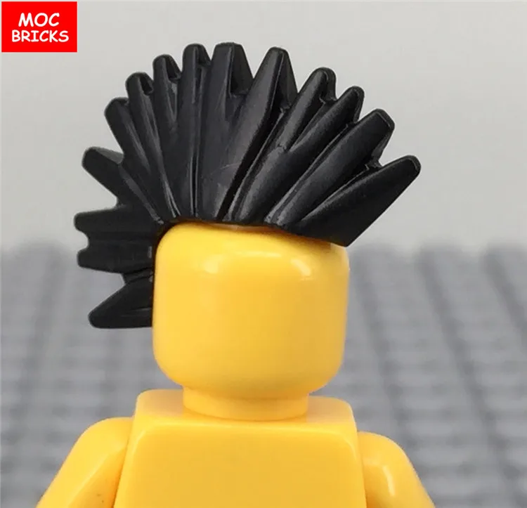 10 шт./партия, MOC мужские волосы, черные короткие волосы, коричневые длинные волосы, модель, фигурка, игрушка для детей, развивающие строительные блоки, собранные игрушки - Цвет: 1027B