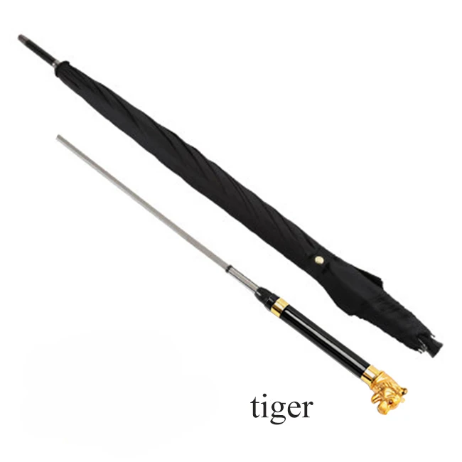 Tiger Head 6 SAFEBET бренд 12 Китайский Зодиак длинная ручка мужской зонт высокое качество воин Меч стиль самообороны ветрозащитный зонтик - Цвет: Tiger Head 6