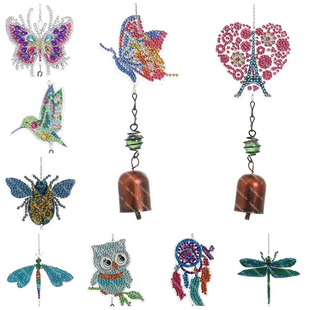 

5D DIY Diamond Painting Dream Catcher Wind Chimes Bells Pendant Hanging Ornament DIY Craft Mosaic Kit Home Wall Door Decor