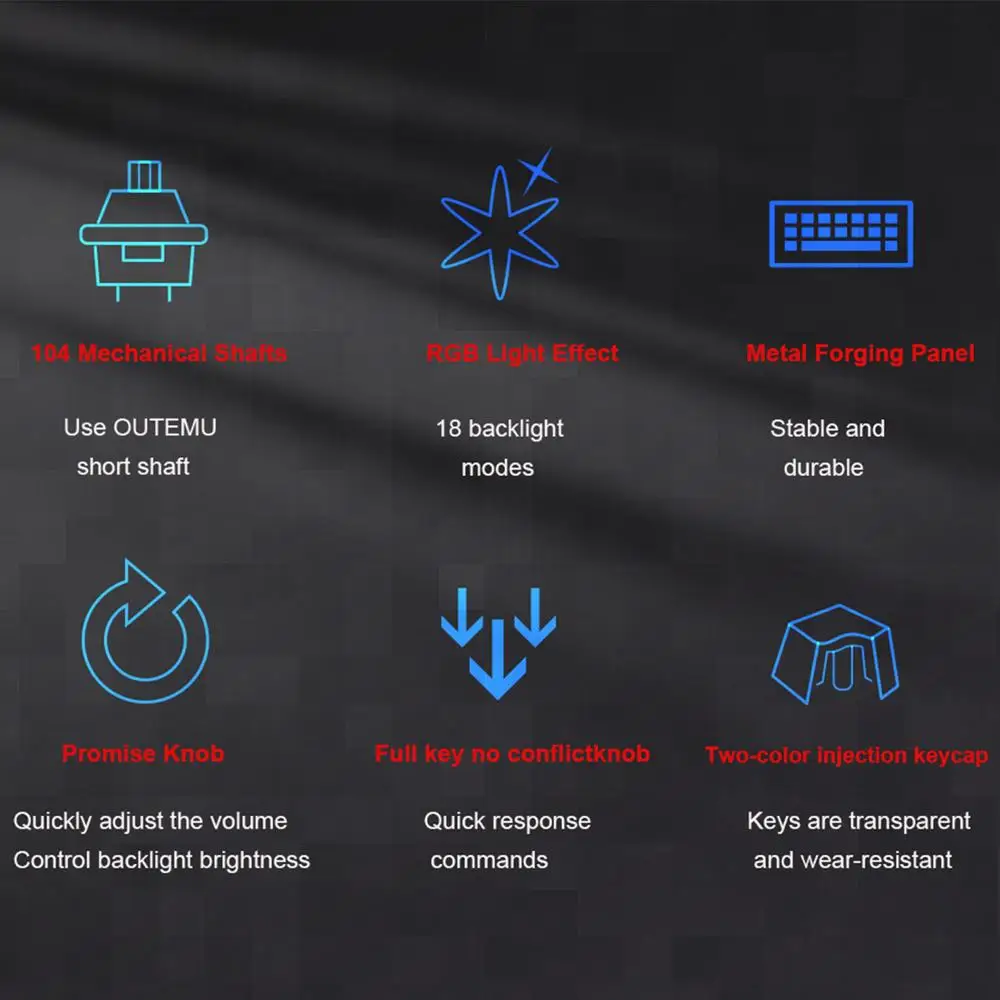 Original Motospeed GK81 RGB Gaming Mechanical Keyboard 2.4G wireless USB Dual Mode Metal Slim laser Keyboard for Computer gamer