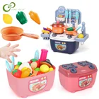 Детский игровой домик, миниатюрная кухонная посуда, стол для девочек, набор для приготовления пищи, подарок на день рождения, Игрушки для раннего развития детей DDJ