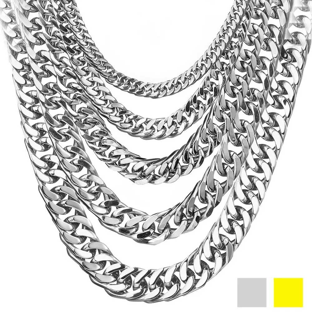 Кубинская цепь Майами из нержавеющей стали шириной 6 19 мм ожерелье большого