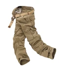 Брюки-карго мужские в стиле милитари, Модные свободные тактические штаны, уличные повседневные хлопковые брюки-карго с несколькими карманами, большие размеры