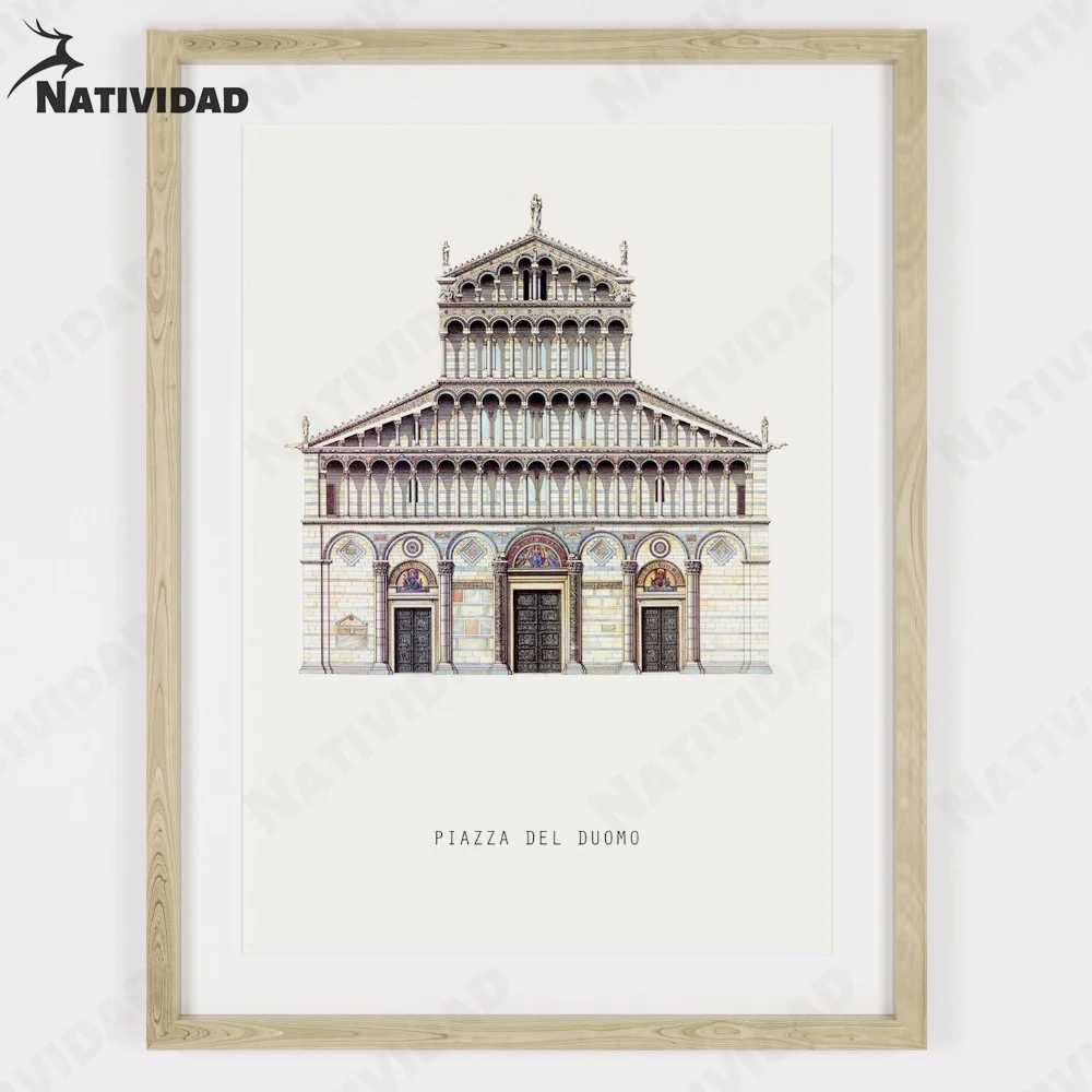 Классический Декор для дома настенный постер в стиле ретро архитектура рисунки