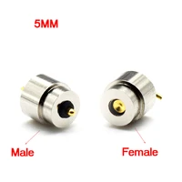 5mm 2pin magnet single spring loaded magnetic cable pogo pin connector charge power male female probe 5 12v solder wire type