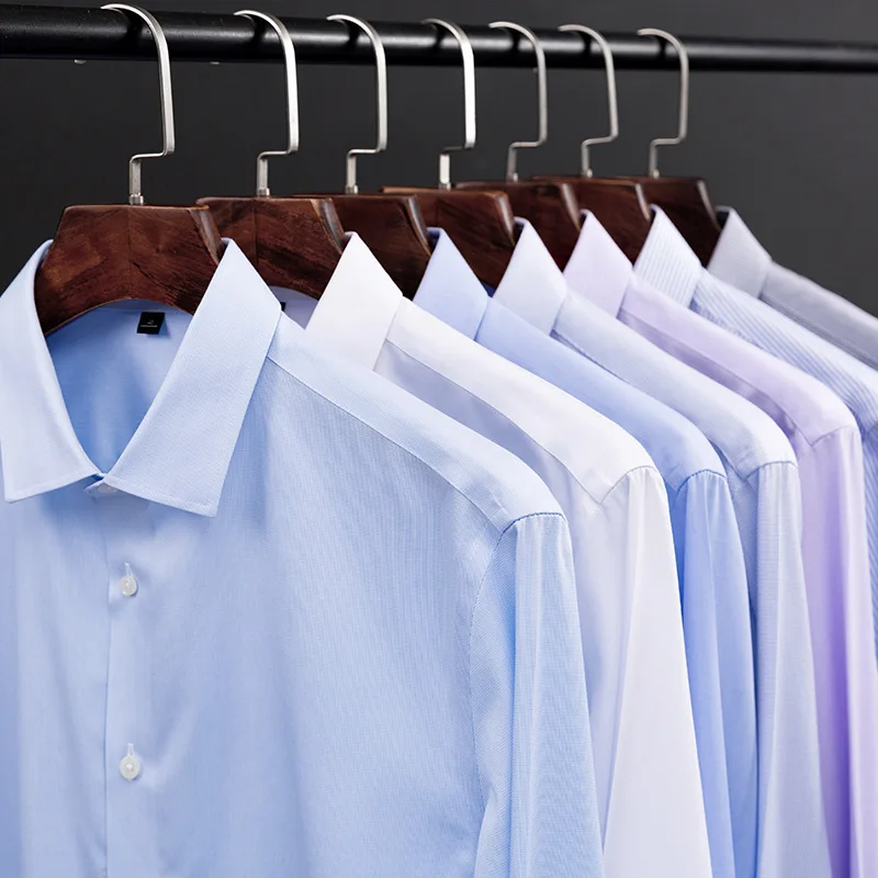 Summer New Style Cotton Striped Plaid Shirt For Men Pure Color Short Sleeve Men's Business Fashion Wear Tops | Мужская одежда