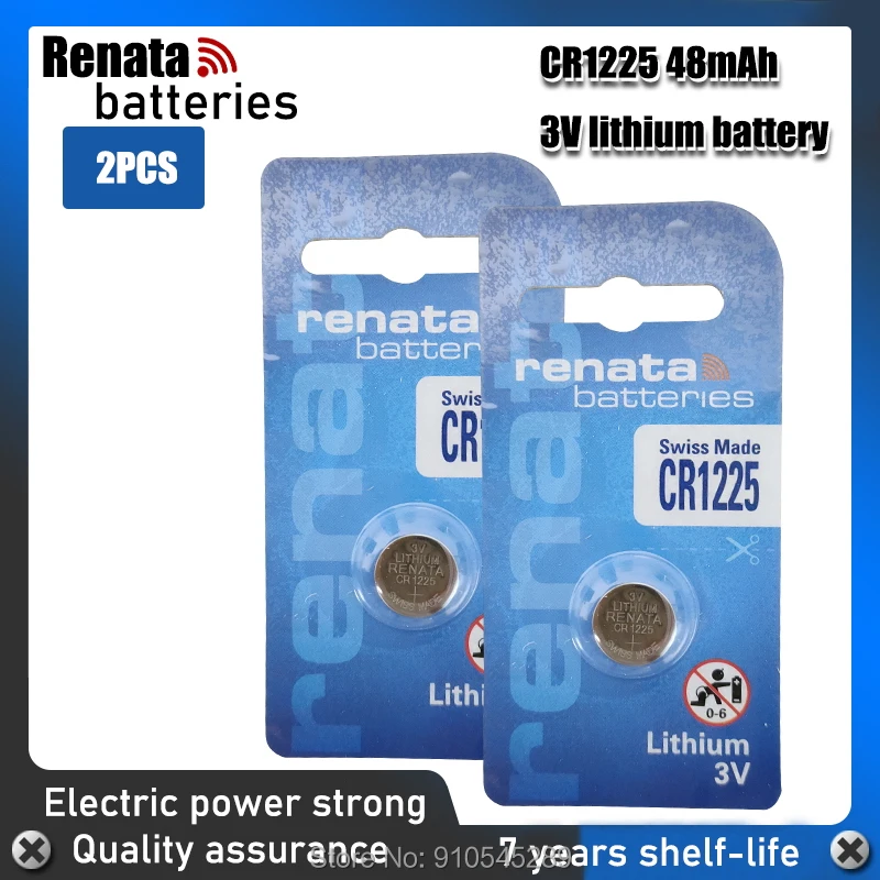Renata 2 шт. LM1225 BR1225 ECR1225 KCR1225 сменный аккумулятор 3 в CR1225 литиевые батареи для