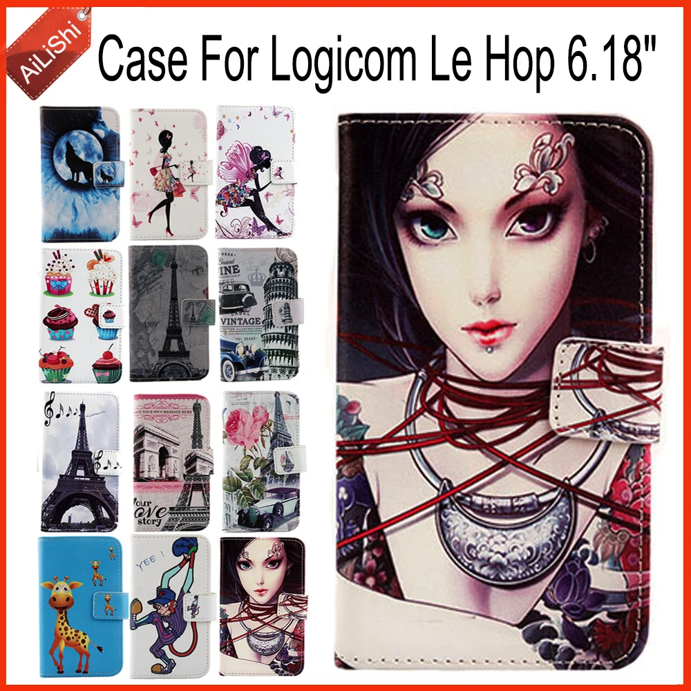 

Чехол AiLiShi для Logicom Le Hop 6,18 "Роскошный кожаный флип-чехол Le Hop Logicom эксклюзивный 100% специальный чехол для телефона + отслеживание