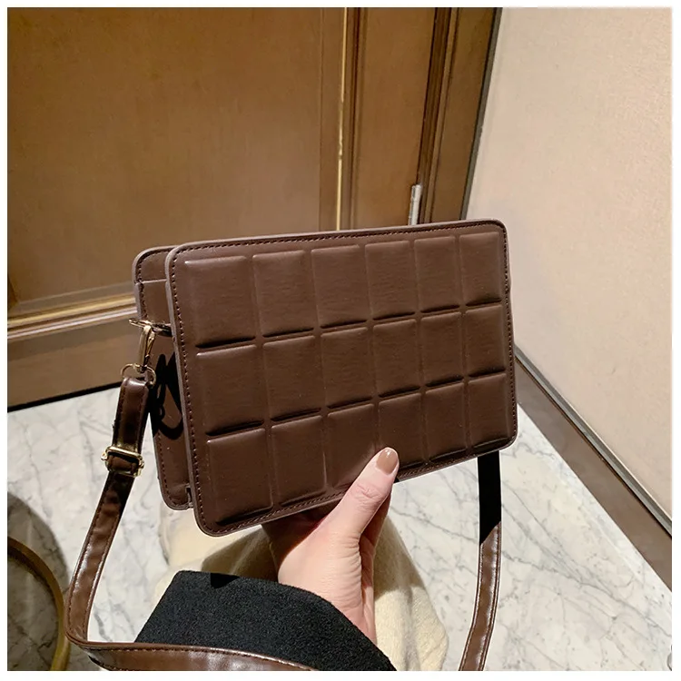 

Pu Leather Women Small Square Bag 2021 New Female Solid Color Zipper Crossbody Bag Fashion Single Shoulder Bag For Ladies