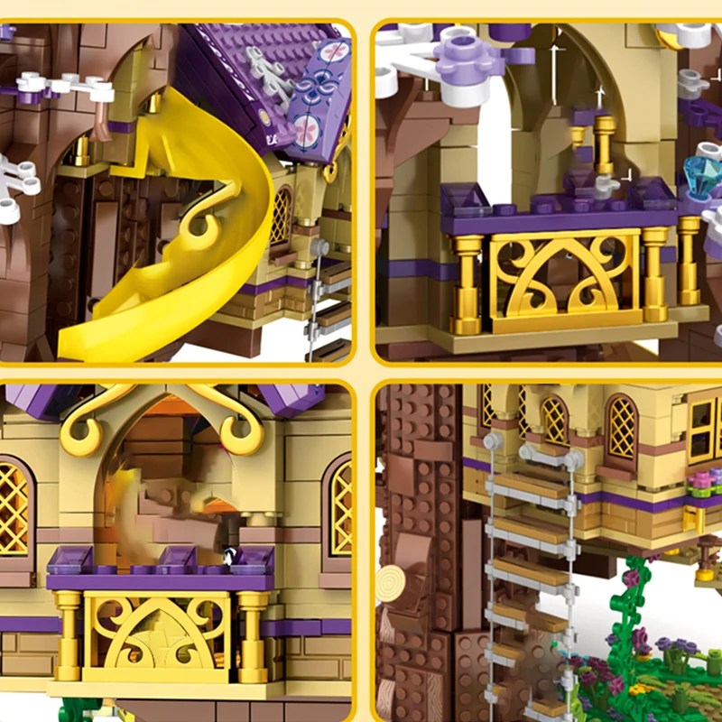 

Diy Cherry Tree House Street View Brick Model With Light String Building Blocks Architecture Girl Toys Birthday Gifts For Friend