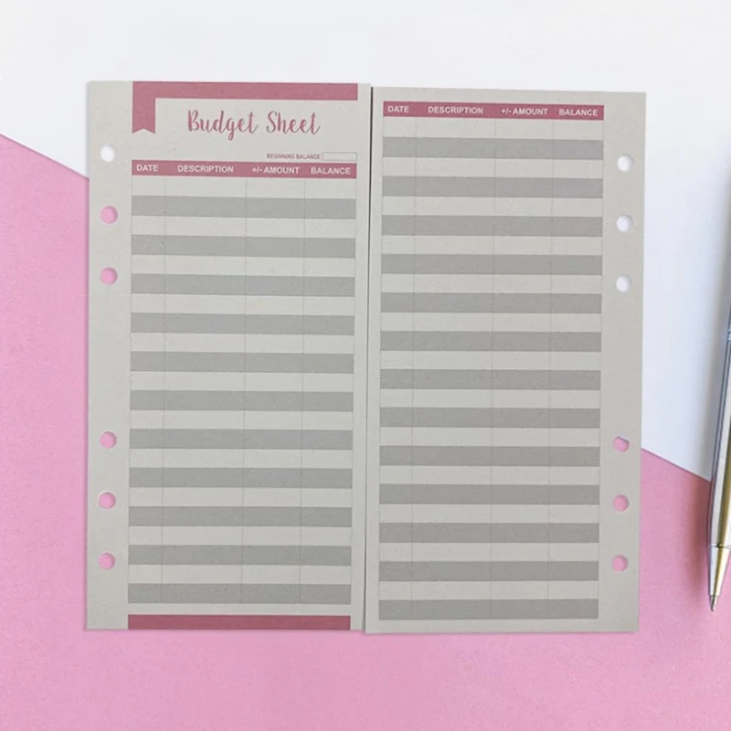 12 A6 бюджетные листы расхода трекер подходящие для бюджетных конвертов денег