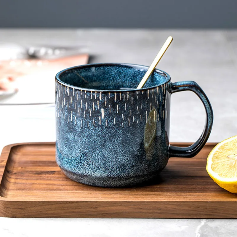 Винтажная кофейная кружка креативная с ручкой керамическая простая для друзей