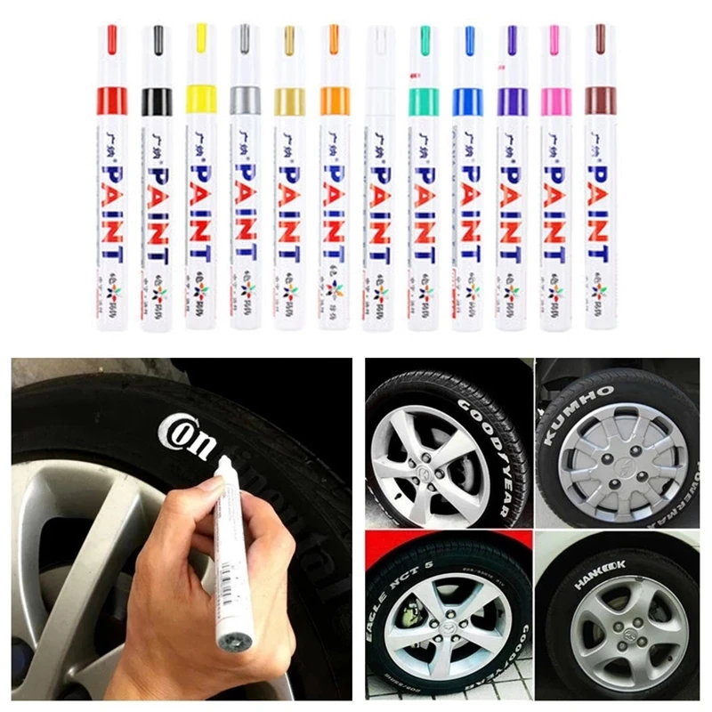 

12 видов цветов/набор, Перманентная водостойкая маркерная ручка для рисования камнями, керамикой, металлом, стеклом