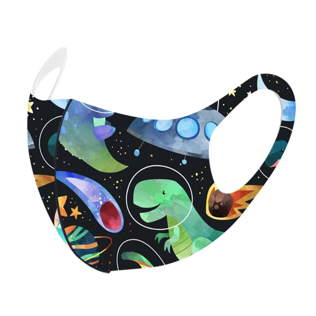 

1 PCS Kids Face Masks Washable Reusable Face Cover Fashion Printed Ice Silk Mask Breathable Mouth Cover Mask Mascarilla