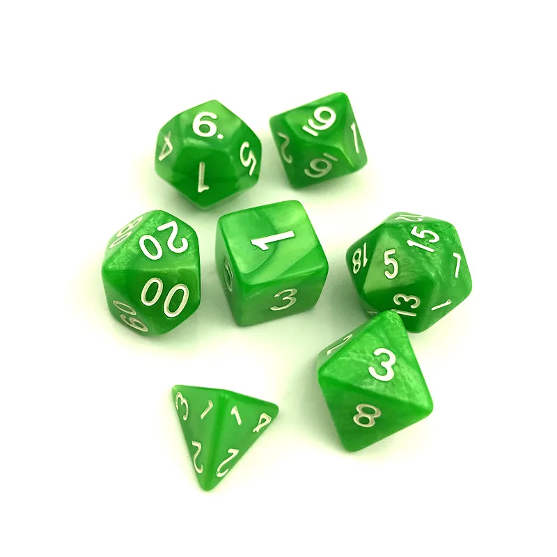 7 шт./компл. кости D4-D20 многосторонний игральные кости 9 видов цветов Настольный полиэдральный набор акриловых Пластик детский набор игрушек