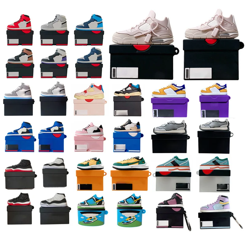 

Sneaker Shoe Box Aj Cover For Apple Airpods 1 2 Case Silicone Soft Headphone Protective Earphone For Airpods Pro Charging Box
