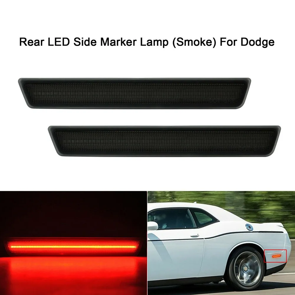 

2Pcs Car Smoke Lens Side Marker Lights Turn Signal Lights LED Indicator For 2015-2020 Dodge Challenger 68195797AB 68195796AB