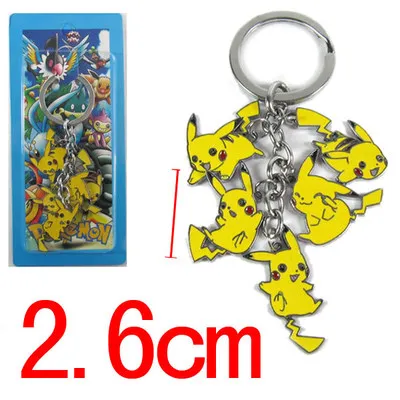 2-6 Брелок с покемоном Entei Eevee Swablu Piplup Poke Ball Pikachu Ash Ketchum Rowlet милый забавный мультфильм металлический брелок Аниме подвеска - Цвет: 2-6