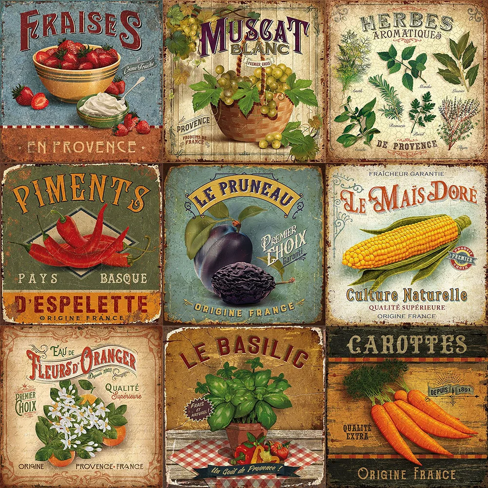 

Embroidery Cross Stitch Home Decor 5D DIY Diamond Painting Food Word Letter Full Round Drill Embroidery Wall Art Pictures