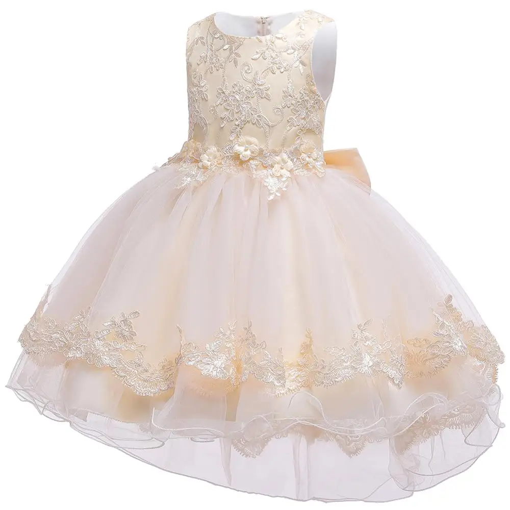

BAOHULU Girls Princess Dress Party Dance Performance Wear Bow Knot For Girls Clothes Children Princess Wedding Dress Costume