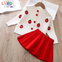 lyho baby clothes toddler girls winter clothes set cute little girls sweater for kids long sleeve dress children spring outfit