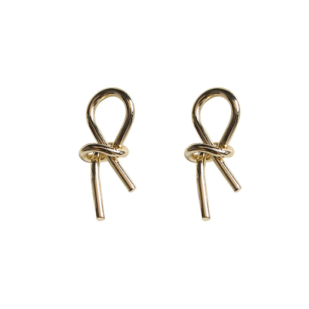 

Ms 2021 French Contracted Metal Knot Earrings Temperament Of Restoring Ancient Ways Curve Jewelry Gift Accessories