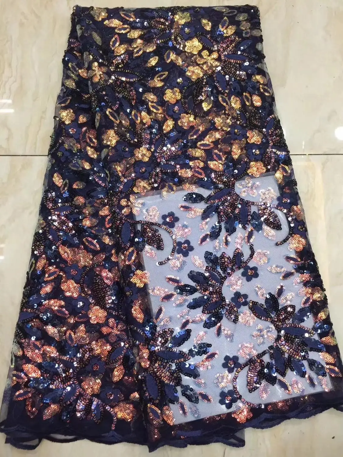 

Sequins Lace Fabric High Quality 2019 Latest Sequins African Lace Fabric Wedding French Tulle Lace Fabric Nigerican Wedding