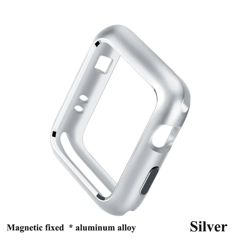Silver Металлические часы чехол для apple watch 38/40 мм 42 44 мм Защитная крышка бампера отделка Алюминий сплав Frame watch series 5/4/3/2/1 - Цвет: Silver
