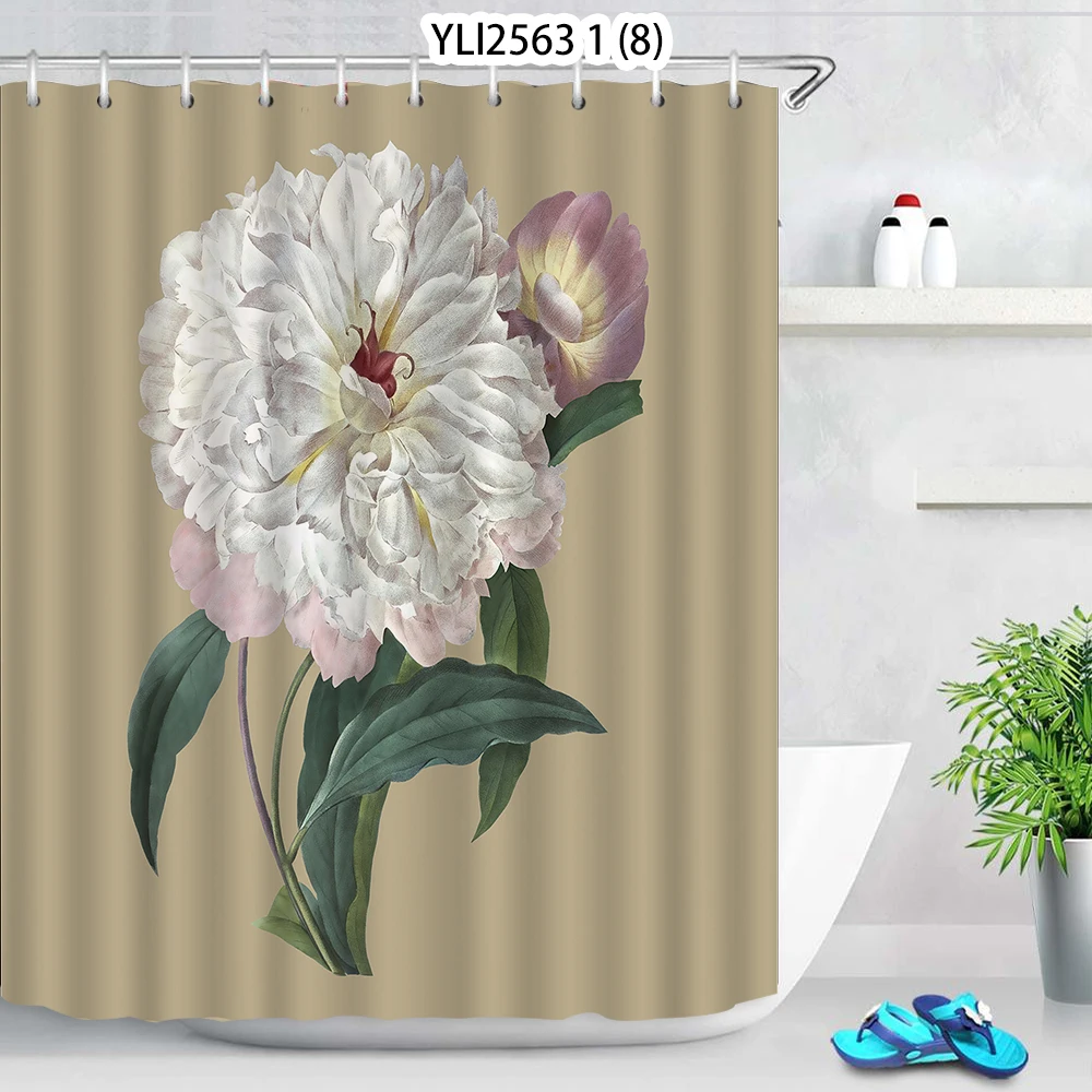 

Flowers Bathroom Accessories 3d Bathroom Curtain Lily Print Bath Curtain Bathroom Rod Curtains Cute Curtain Living Room Curtains