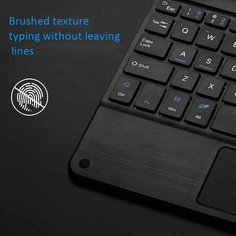 

Wireless Bluetooth Keyboard Type Cover with Touchpad Ultra Slim, Rechargeable Travel Use Lithium Ion Battery