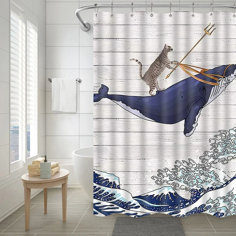 

Cat shower curtains bathroom shower curtain Cute 3D cartoon shower curtain funny waterproof shower curtain