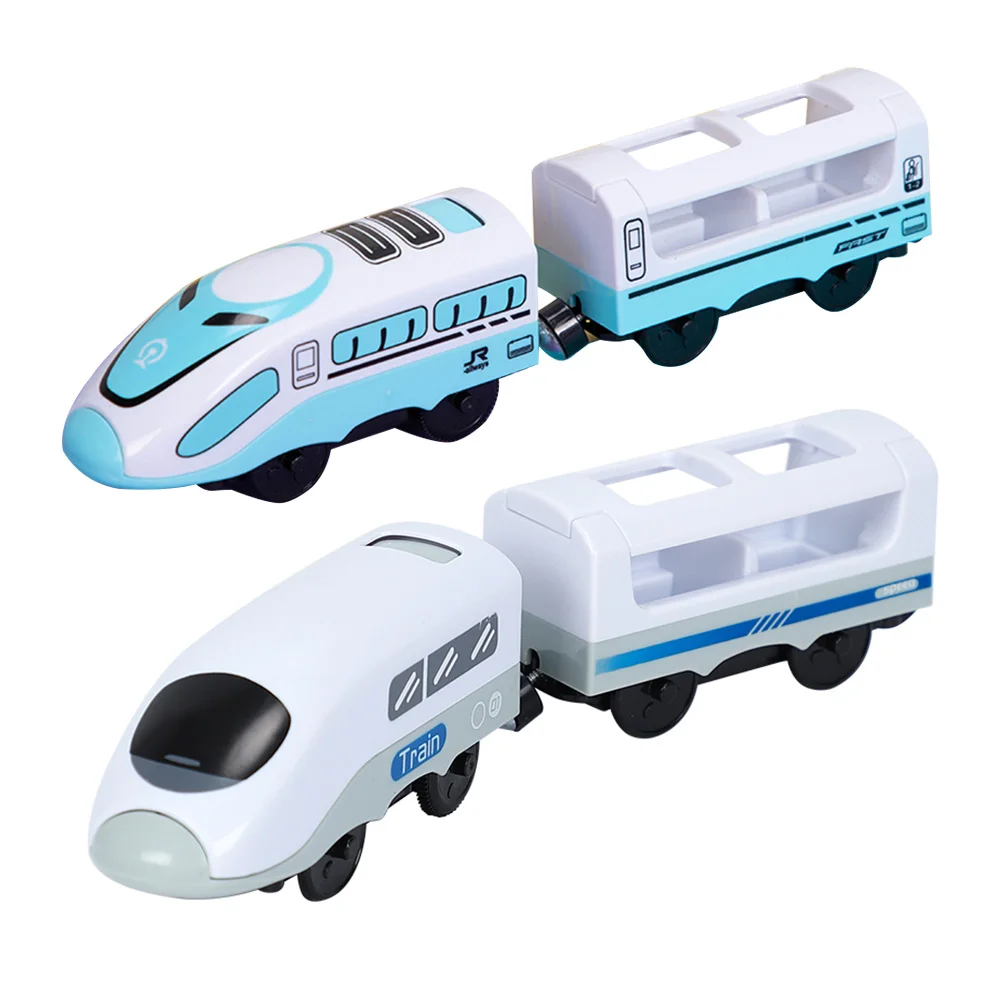 Новый детский железнодорожный локомотив с магнитным соединением, электрический маленький поезд, магнитная игрушка на рельсах, совместимая...