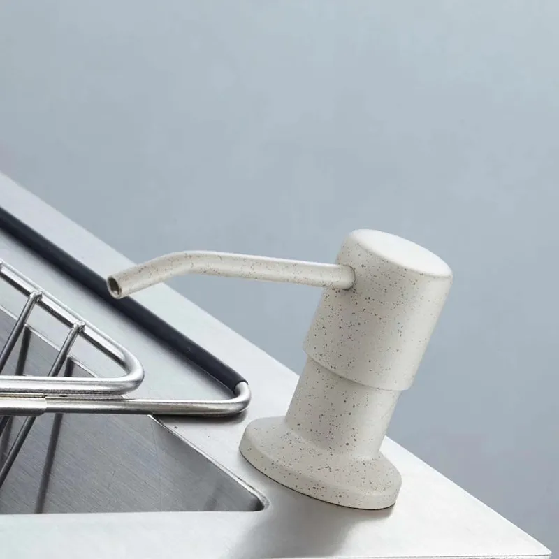 

WZLY Hand Soap Dispenser Deck Mount White/Beige Soap Dispenser Kitchen Sink Liquid Soap Dispenser Bottle