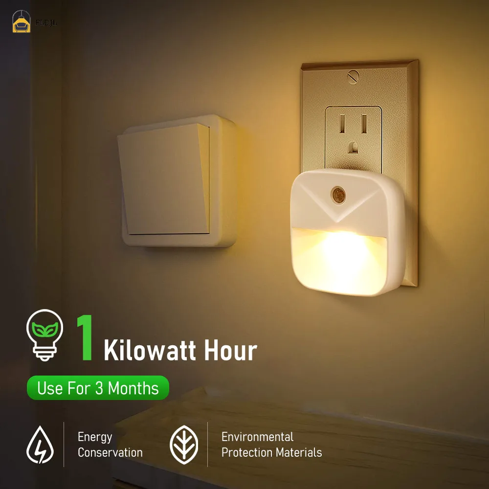 

Детский ночник с управлением светом, светодиодный Ночной светильник с оптическим датчиком, энергосберегающий настенный светильник для спа...