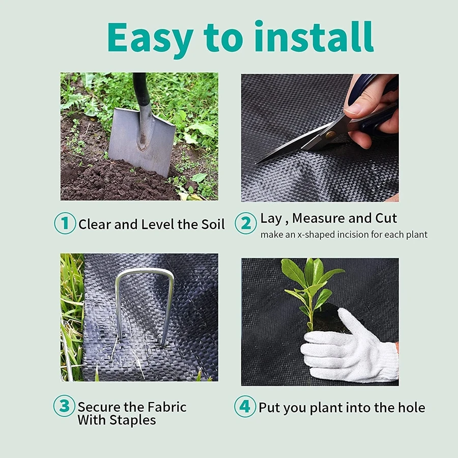 구매 100/200M 헤비 듀티 조경 패브릭 잡초 제어 그라운드 커버 정원 잡초 배리어 원예 매트 마당 꽃 침대 지상