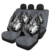 instantarts animal wolfhorse design nonslip car seat covers set easy clean vehicle seat protector soft back car seat cushion