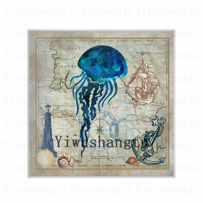 Винтажный Морской животный рисунок черепаха гиппокампа 12 мм/20 мм/25 мм/30 мм