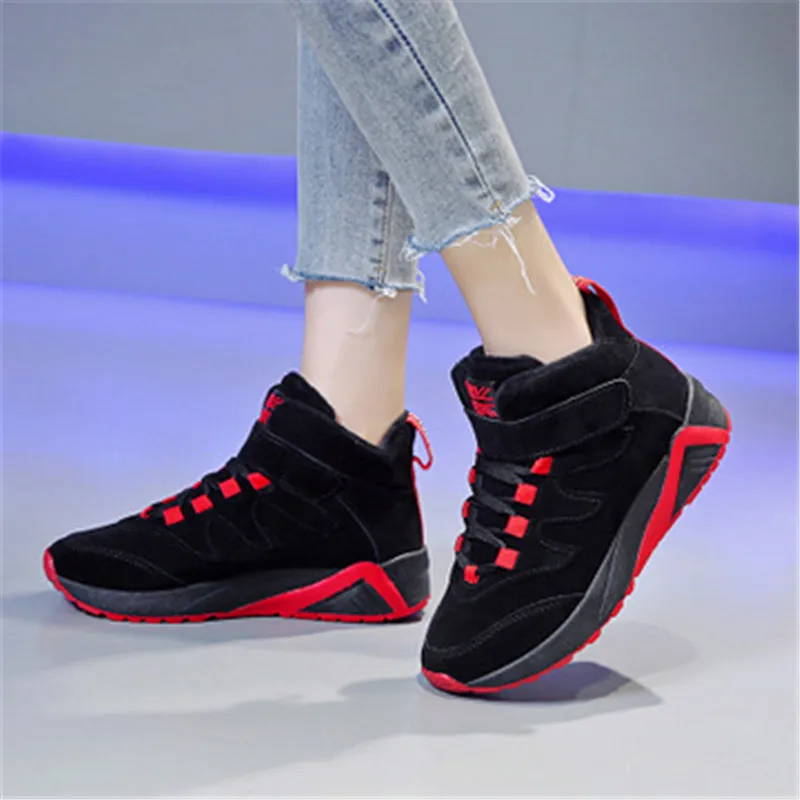 Новинка женские осенне-зимние кроссовки на платформе высокие для студентов