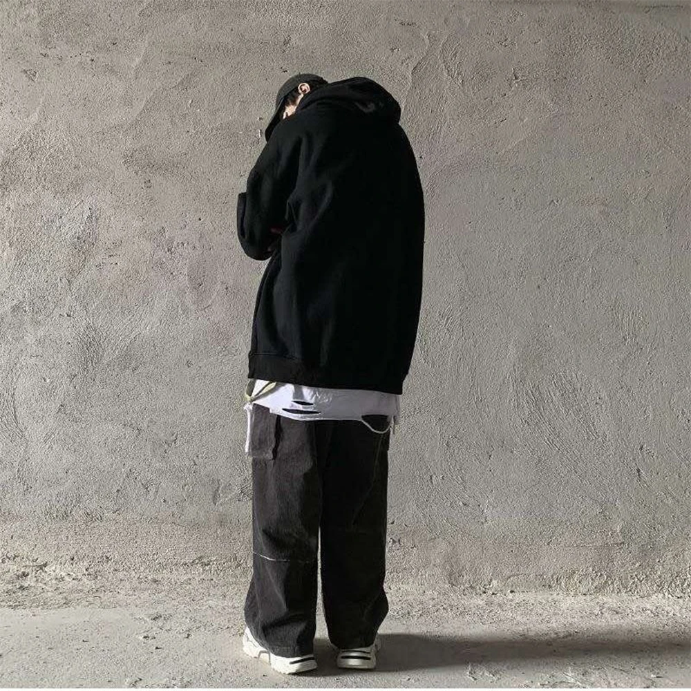 

Chinese Dragon Printed Harajuku Chain Hoodies Unisex Black Oversized Loose Pullover Ins Fashoin Hip Hop Punk Sweatshirts