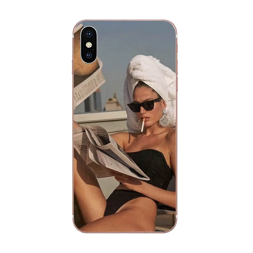 Сексуальная девушка курения электронных сигарет сверхтонкая закраина для Galaxy J1